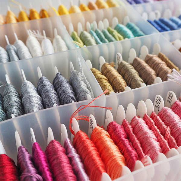 40 Color Embroidery Thread Kit Cross Stitch Craft Sewing Tools Hoop Skeins  Floss