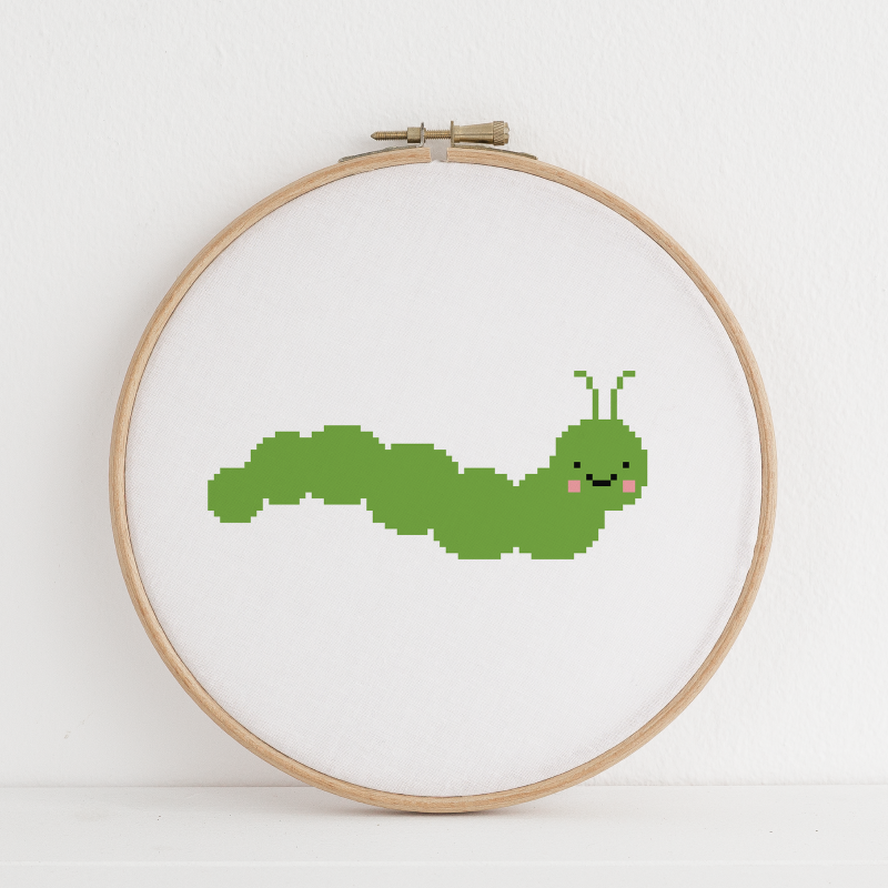 Caterpillar Cross Stitch logo design