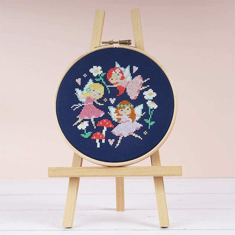 Woodland toadstool mushroom flower fairies cross stitch