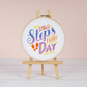 small steps every day cross stitch craft design