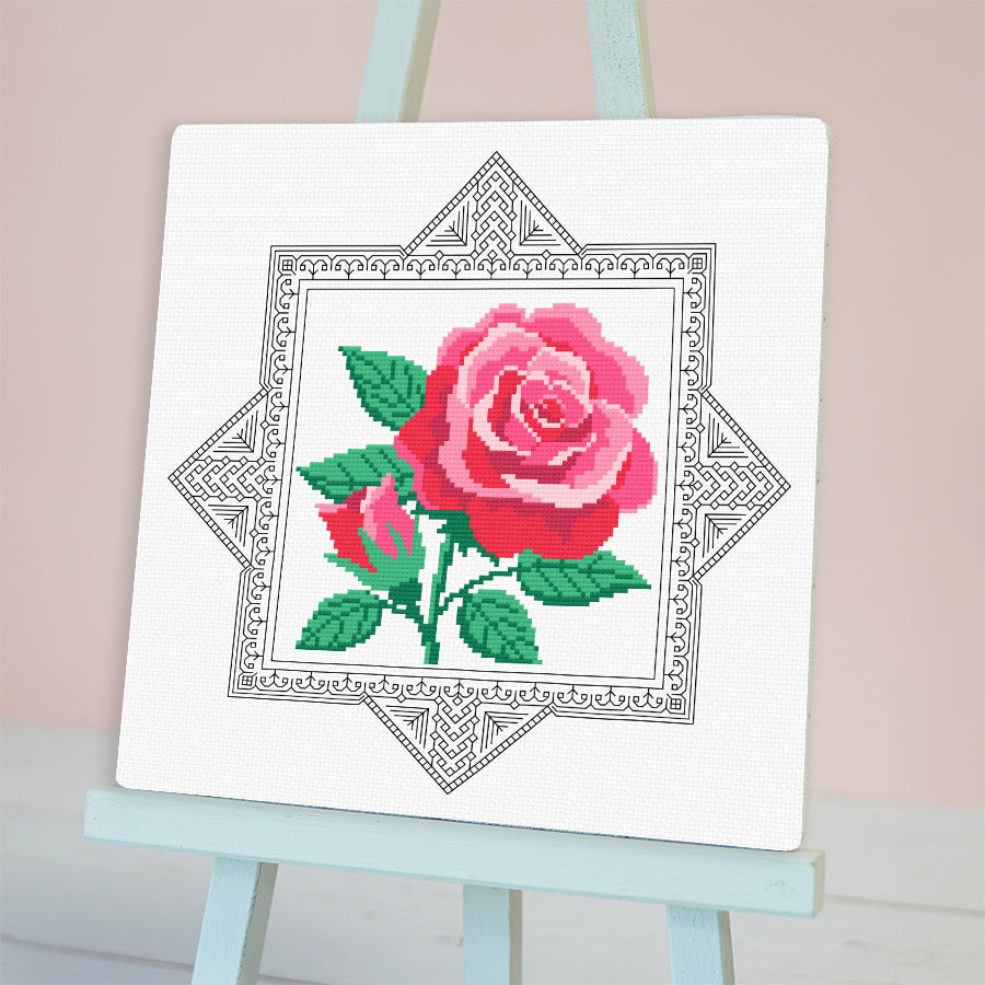 Royal Jubilee Rose - Cross Stitch Pattern