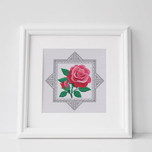 Royal Jubilee Rose - Cross Stitch Pattern