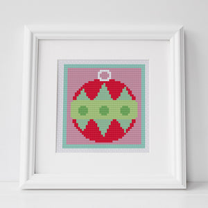 Noel Holly Wreath - Christmas Cross Stitch Kit by Caterpillar Cross Stitch