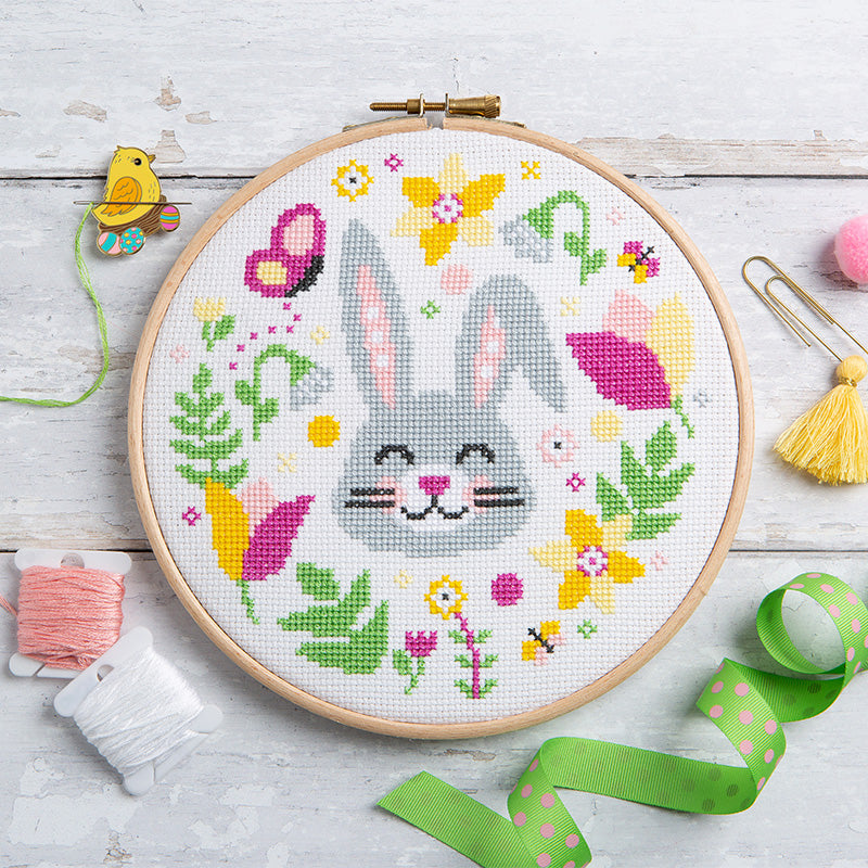 Hop To It Bunny - Cross Stitch Kit or Pattern