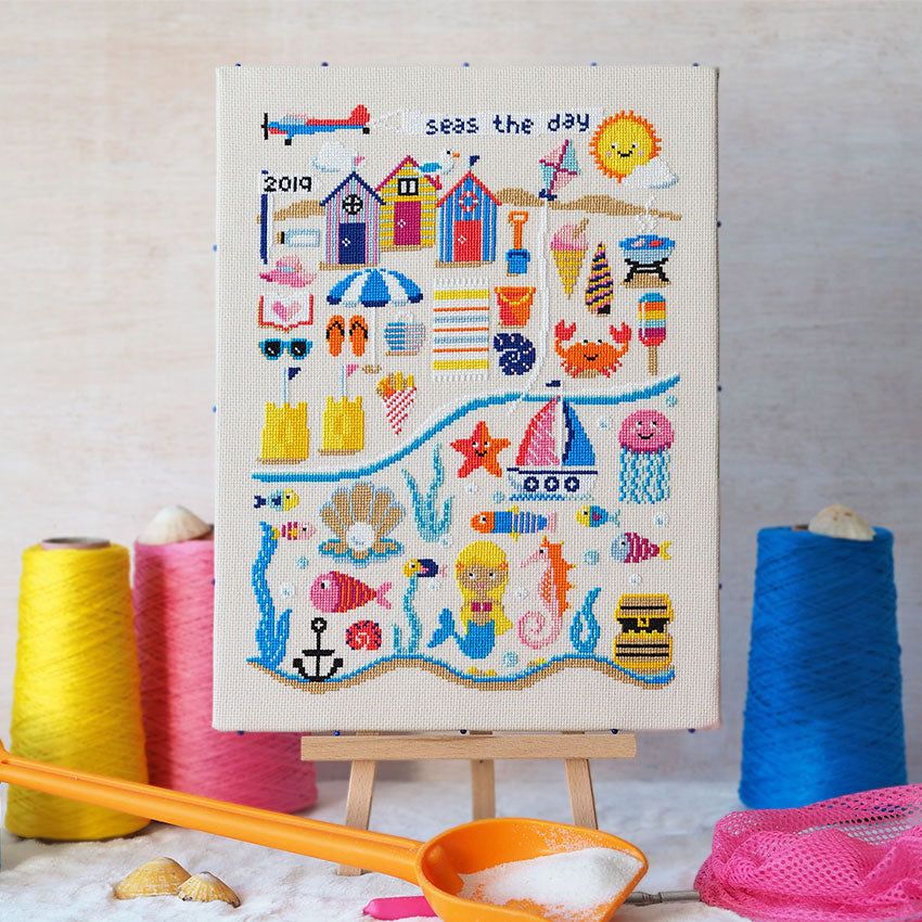 seas the day beach cross stitch 