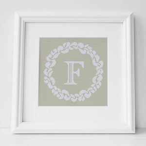 Grace Wreath Monogram - Cross Stitch